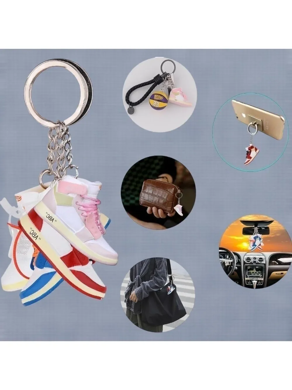 3D Mini Sneaker & Basketball Collectors Edition Keychain with 3D Shoebox